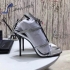 Saint Laurent Cassandra YSL Strappy Sandal Silver YSL-3259